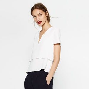Zara Tops - NWT Zara White Layered Flowing Blouse Top Zara Tops - NWT Zara White Layered Flowing Blouse Top